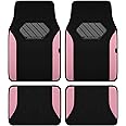 Skechers Car Floor Mats,Waterproof Universal Fit Faux Leather Car Mats,Floor Mats for Cars with Anti-Slip Heel Pad,Fit for SUVs,Vans,Sedans,Trucks,Pink