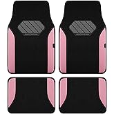 Skechers Car Floor Mats,Waterproof Universal Fit Faux Leather Car Mats,Floor Mats for Cars with Anti-Slip Heel Pad,Fit for SUVs,Vans,Sedans,Trucks,Pink