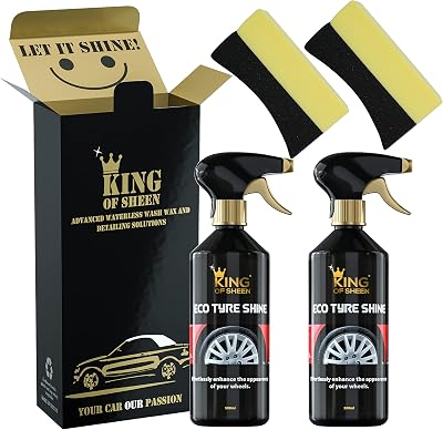 King of Sheen Eco Tyre Shine Twin Pack 2 x Tyre Black 500ml 2 x Applicator
