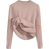 Zeagoo Women's Fleece Sherpa Lined Sweater Mock Neck Long Sleeve Thermal Shirt 2026 Fall Winter Fuzzy Knit Jumper Tops S-XXL