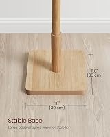 VASAGLE Coat Rack Solid Wood Free Standing Coat Tree 8 Hooks Natural Beige view 5