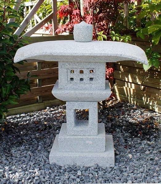 Arnusa Große Steinlaterne Pagoden Licht Echt Granit Japanische Laterne