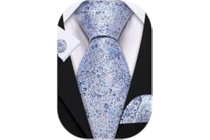 Barry.Wang Paisley Tie Fashion Set Hanky Cufflinks Neckties for Men Woven Silk