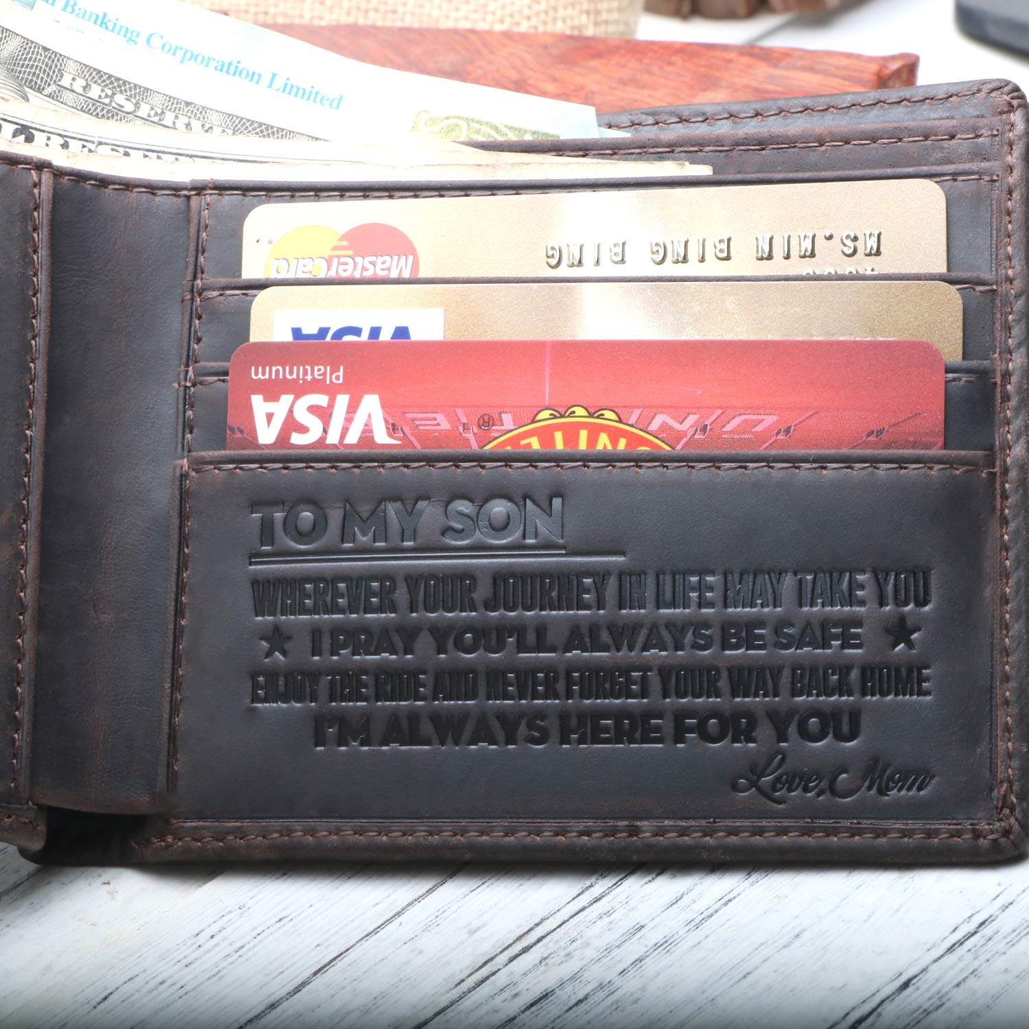 Mens Wallet -Minimalist Leather Wallets,Best Gift for your son on Birthday,Christmas Day. (1 PIECE)