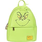 Loungefly x The Grinch Face Cosplay Faux Leather Mini Backpack (One Size, Green)