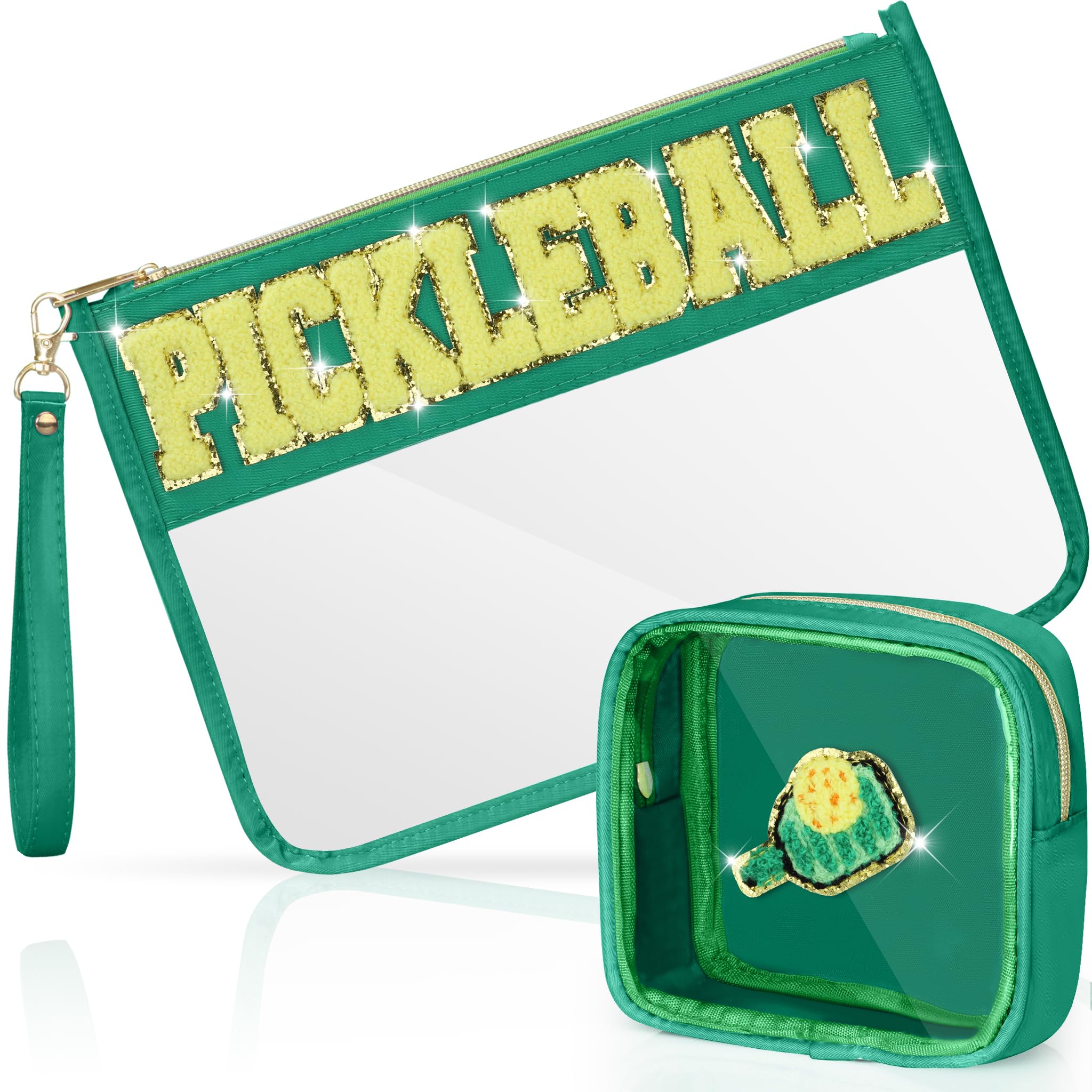 BuyCard 2 Pcs Pickleball Gifts Cosmetic Makeup Bag