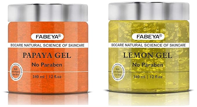 FABEYA Papaya Gel, 340 ml & Lemon Gel, 340 ml Combo