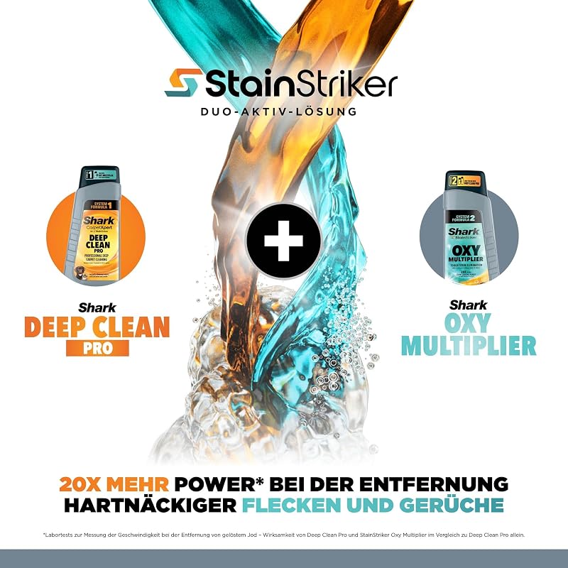 StainStriker Fleckenreiniger, 5 Aufsätze, 450 W, Weiß/Türkis
