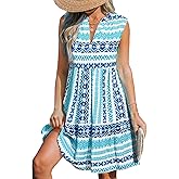 CUPSHE Women A Line Ruffle Summer Dress V Neck Stripe Casual Mini Dresses Beach Holiday Vacation Sundress