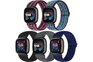 Bcuckood Compatible with Fitbit Versa 4/Versa 3/Sense 2/Sense Band Women Men, 5 Pack Elastic Nylon Soft Adjustable Stretchy Solo Loop Replacement Strap for Women Men4.6 out of 5 stars 1,1101 offer from $9.99