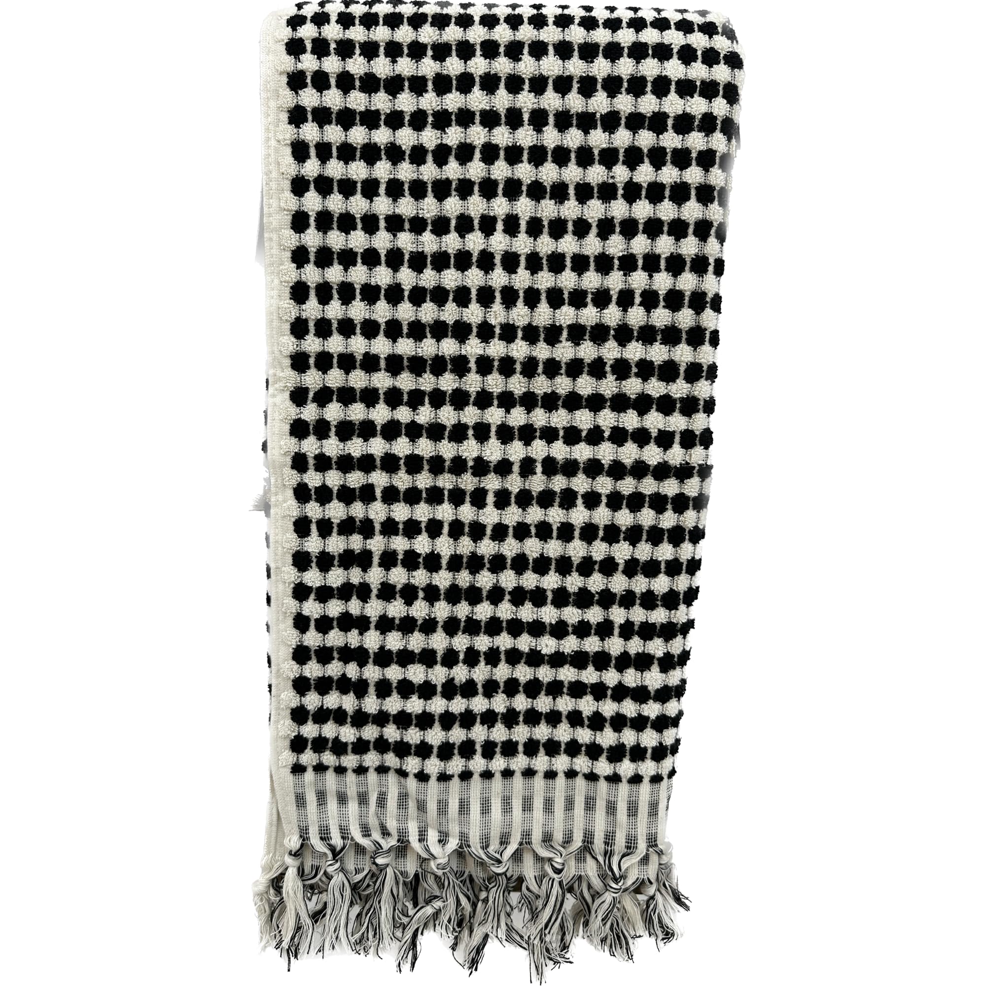 Photo 1 of EASTERNRUGARTS Organic Turkish Towel 33x72 Inches, Turkish Bath Towel, Beach Towel, Black White Soft%100 Cotton Fluffy Towel, Thick Face Hand Towel, (Black-White, 33x72)