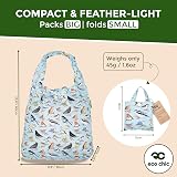 ECO CHIC Lightweight Foldable Reusable Tote Bag Wild Birds Blue view 4