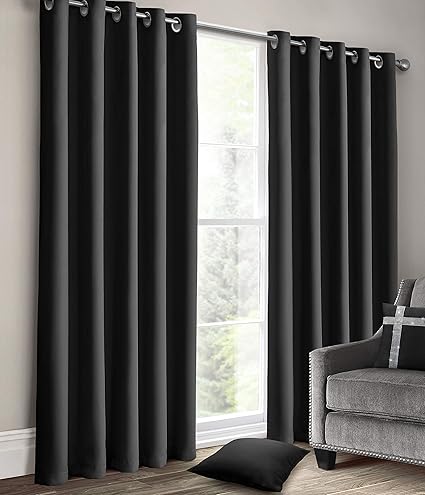 Velosso Plain Blackout Curtains Ring Top Thermal Insulated Eyelet