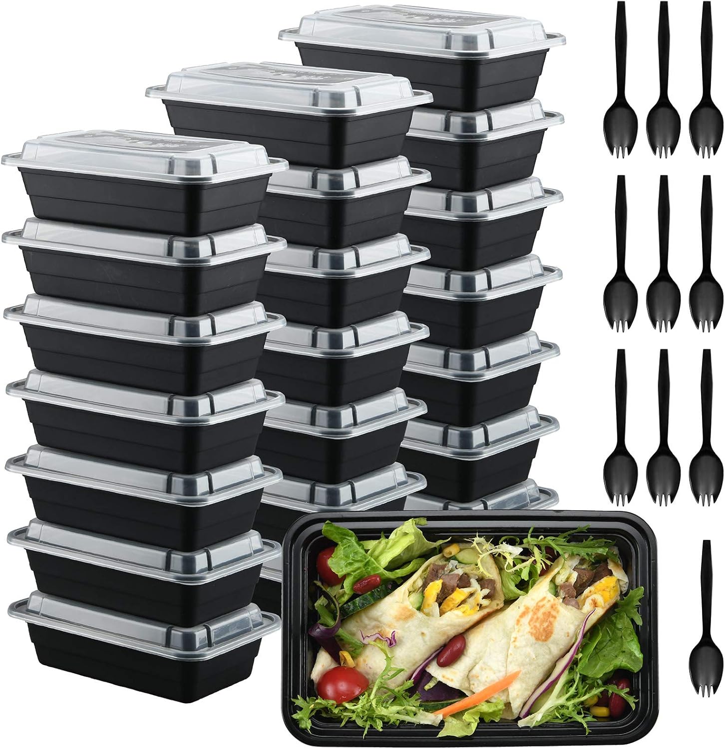 30 Pack Meal Prep Containers 28oz, Food Storage Containers with Lids Airtight, Disposable Food Container, Freezer Safe Food Box, Bento Box, Lunch Box, Reusable Deli Take outs Containers