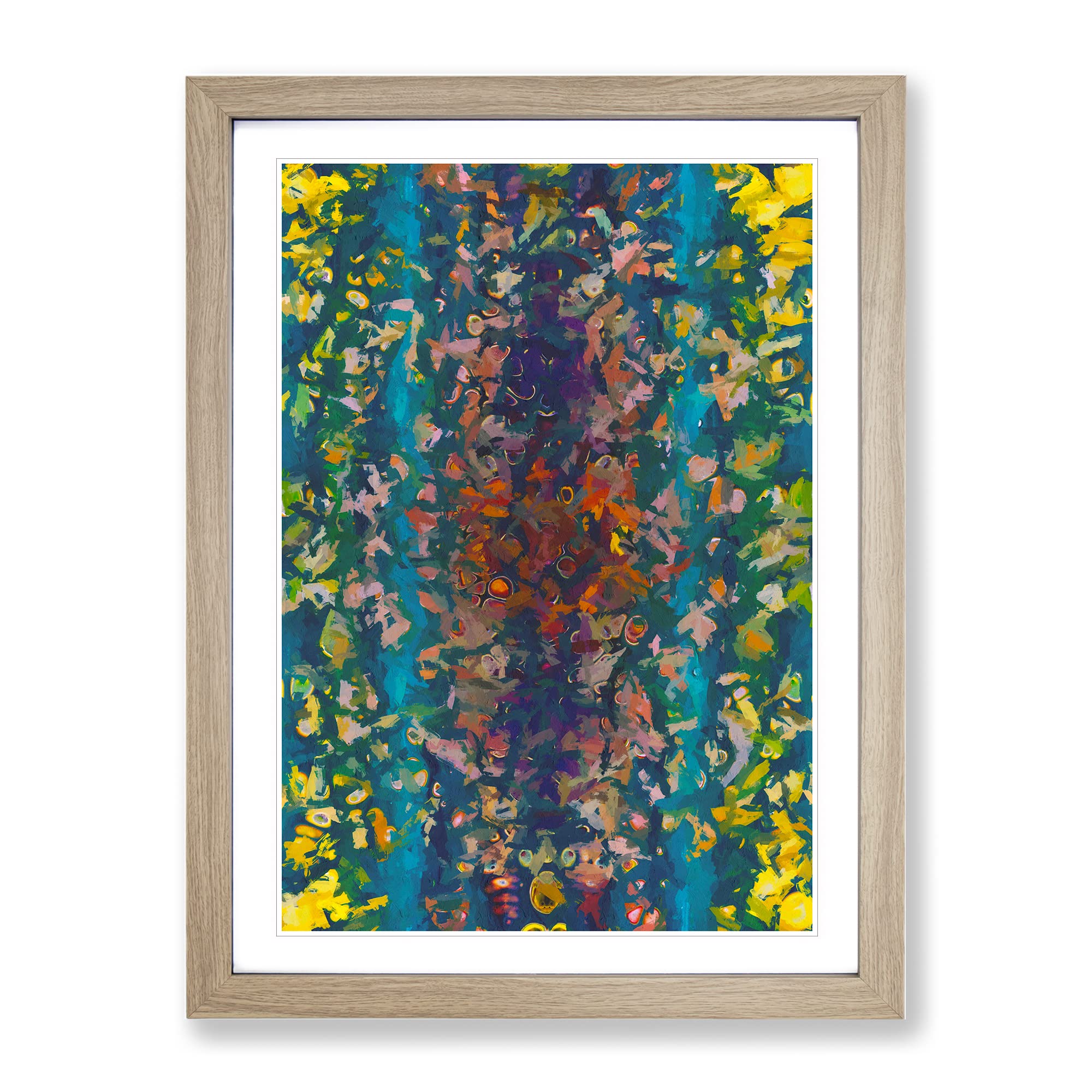 Nature And Nurture Abstract Framed Print | A3 Oak Framed Wall Art | Ready to Hang | Abstract Landscape Picture | Living Room Bedroom Lounge Office