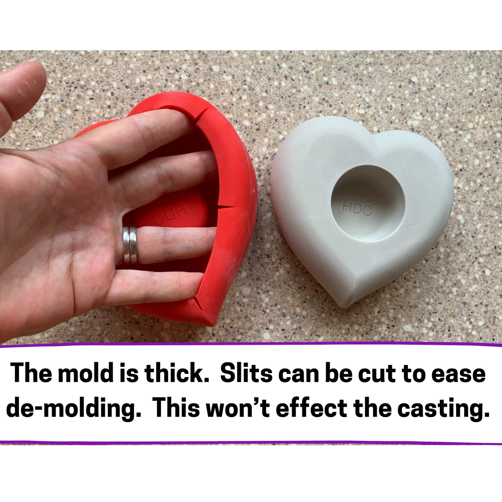 Heart Mold - Tea Light Candle Holder Silicone - by Happy Dotting Company - Rock Painting - Tea-Light Molds - Valentines Day Crafts - Gypsum Casting – Dotting Mandala Art DIY & Creative Projects