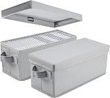UENTIP CD Storage Box Pack of 2 13.2 x 5.9 x 5.3 Grey Holds 165 Discs