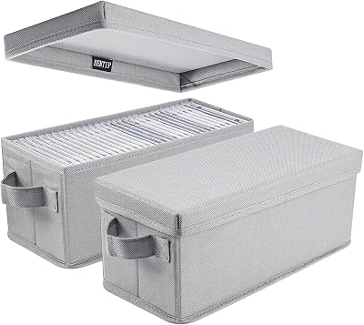 UENTIP CD Storage Box Pack of 2 13.2 x 5.9 x 5.3 Grey Holds 165 Discs