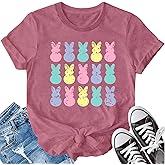 LBP Easter Day Shirt for Women Happy Easter Bunny T-Shirt Rabbit Graphic Tee Tops