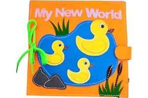 My New World - Felt Educational Toys, 16 pages, Montessori educational Book, Sensory toys, preschool toys for kids, quiet boo