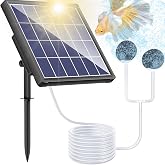 NFESOLAR Solar Pond Aerator 2 Modes Quiet Operation for Ponds Outdoor | Solar Air Pump with Battery Backup, 2 Air Stones for Small Fish Pond Stock Tank Hydroponics Wildlife