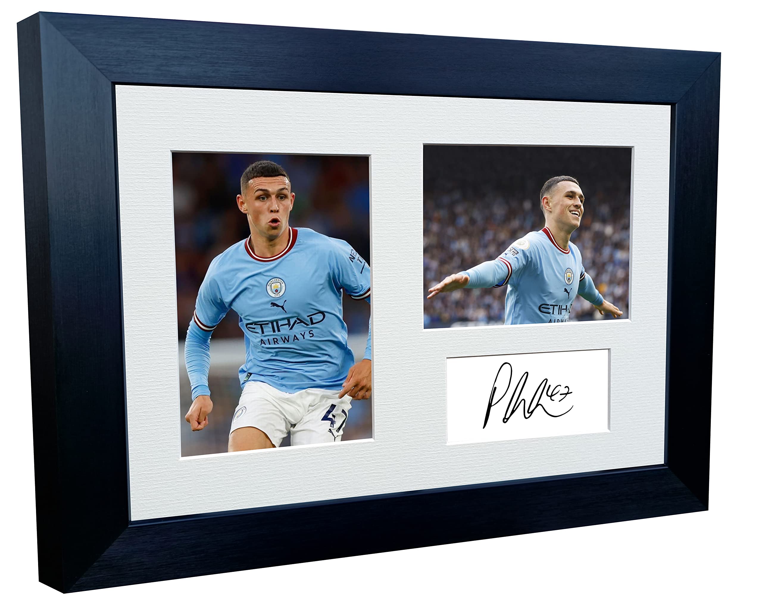 Kitbags & Lockers 12x8 A4 Phil Foden Manchester City Triple Autographed Signed Photo Photograph Picture Frame Football Soccer Poster Gift