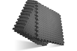 GOLD WATER TRADING GWT Puzzle Exercise Mat, EVA Foam Interlocking Floor Tiles for Home Gym, Workout Equipment, Treadmill, Protective Flooring, Fit Tile 48 SQ FT (12 Pcs)