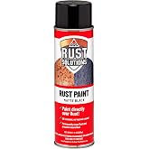 AGS RUST SOLUTIONS Rust Stop Spray Paint for Metal, 14oz Aerosol Can &ndash; Matte Black Finish, Epoxy-Fortified Corrosion Protection, UV Resistant, Withstands 300&deg;F &ndash; No Sanding Required