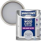 Johnstone's Wood & Metal Paint Satin Finish Manhattan Grey 750ml
