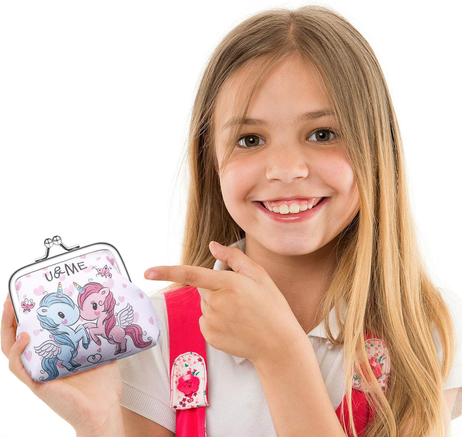 2 Pieces Girls Purses for Kids Unicorn Coin Purse Children Faux Leather Coin Bags Portable Jewelry Pouch with Kiss Lock Cute Unicorn Rainbow Goodie Bag for Little Girls Kids Birthday Party Favors - Image 5