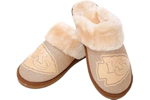 FOCO Womens NFL Team Logo Glitter Open Back Moccasin