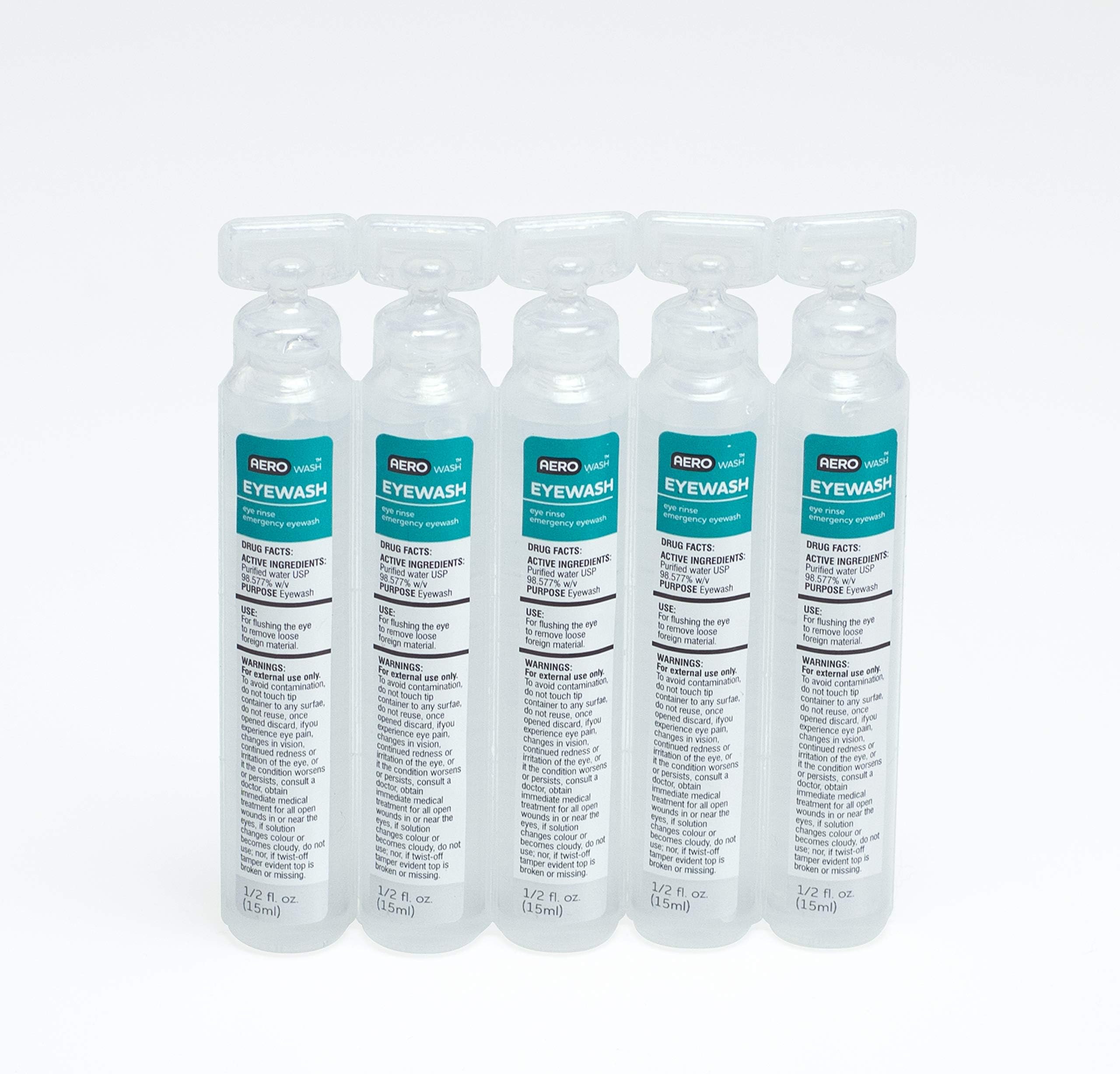 Aero Eye Wash Safety Solution; Buffered pH Neutralizing, 1/2oz (Pack of