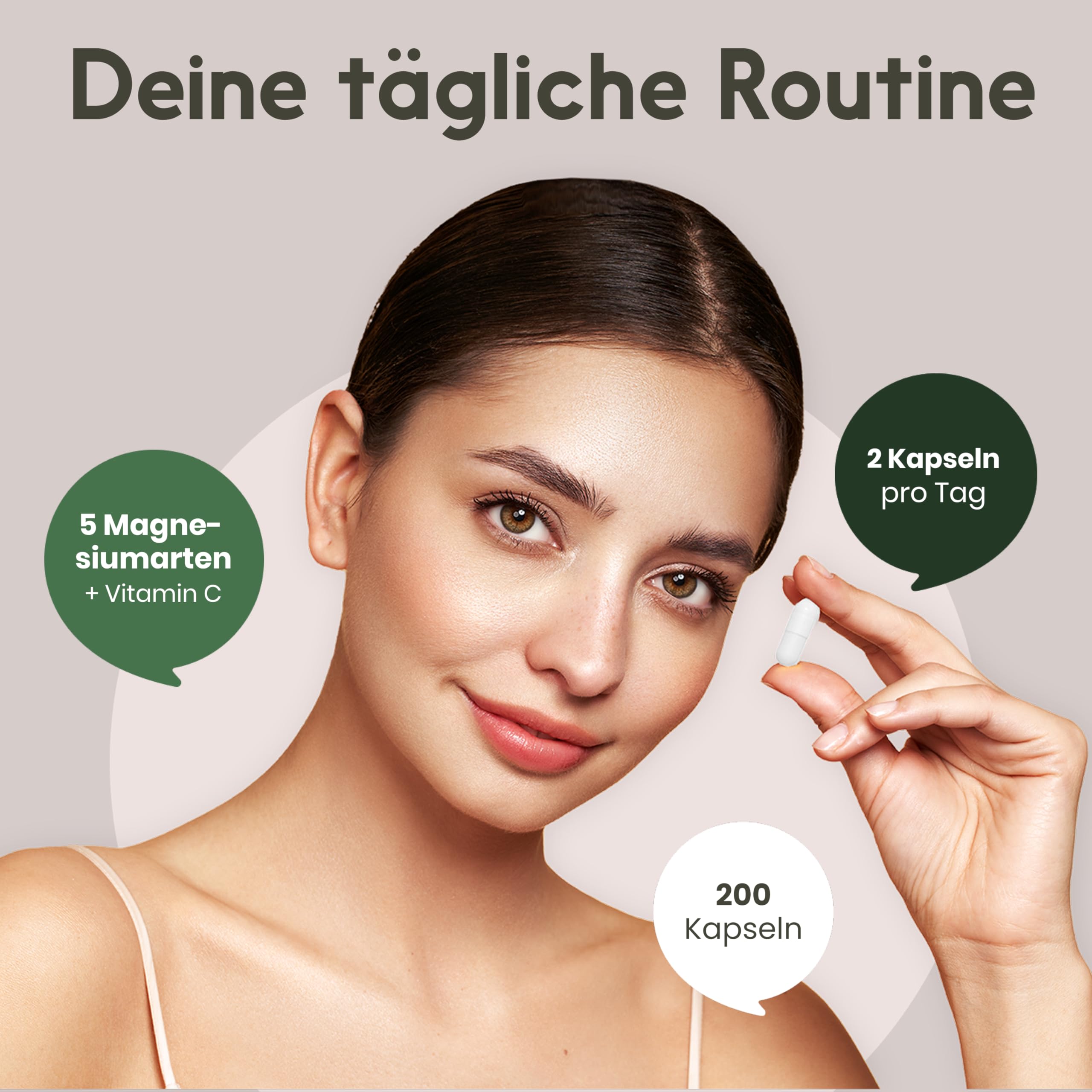 Magnesium Komplex hochdosiert - 200 Kapseln - 400 mg Magnesium pro Tag + Vitamin C, mit Bisglycinat, Citrat, Oxid, L-Ascorbat, Malat, vegan & produziert in Deutschland 3