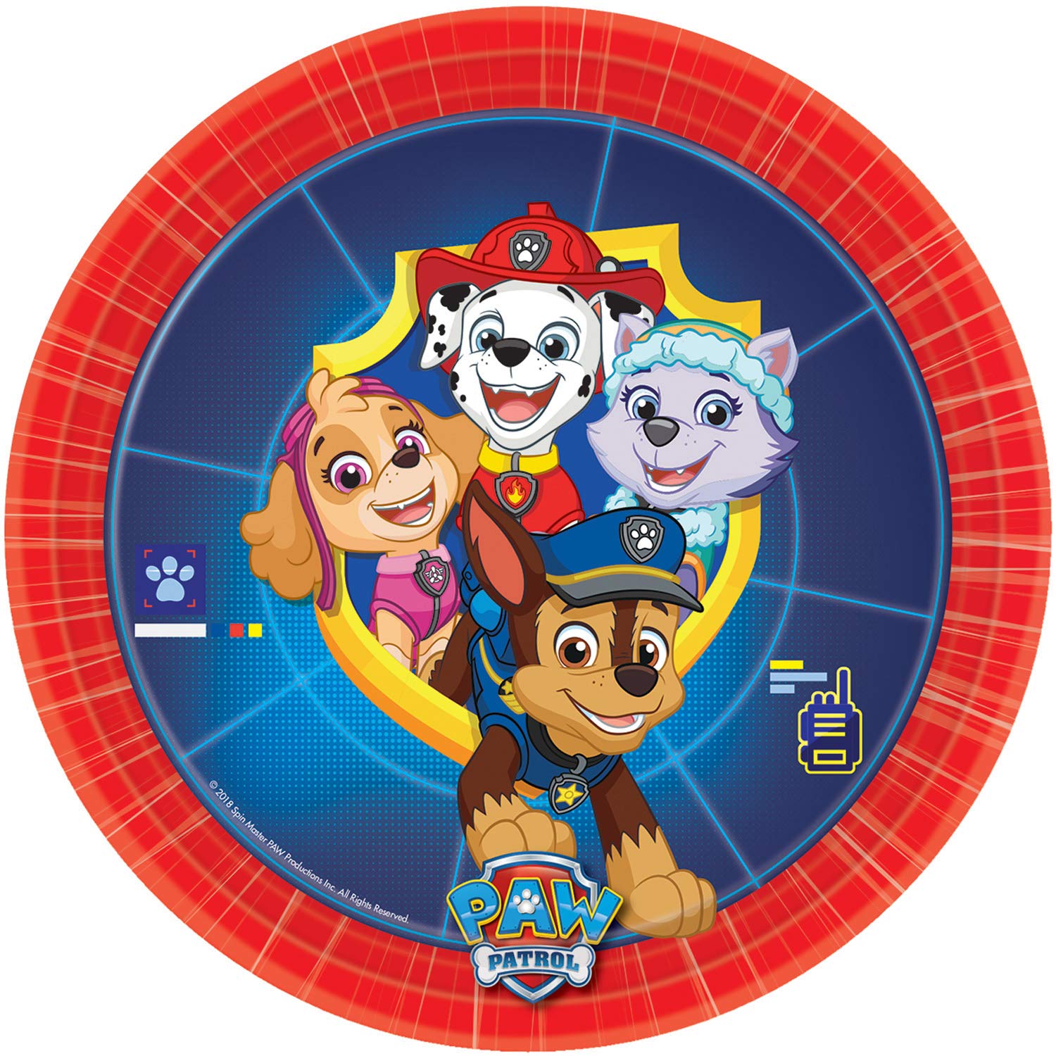 amscan 9903826 – 8 Plates Paw Patrol Children's Birthday Party Decoration