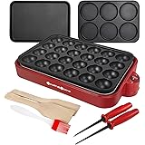 Health and Home Multifunction Nonstick Baking Maker with 3 Interchangeable Baking Plates for Fried Eggs, Fried Steak, Takoyak