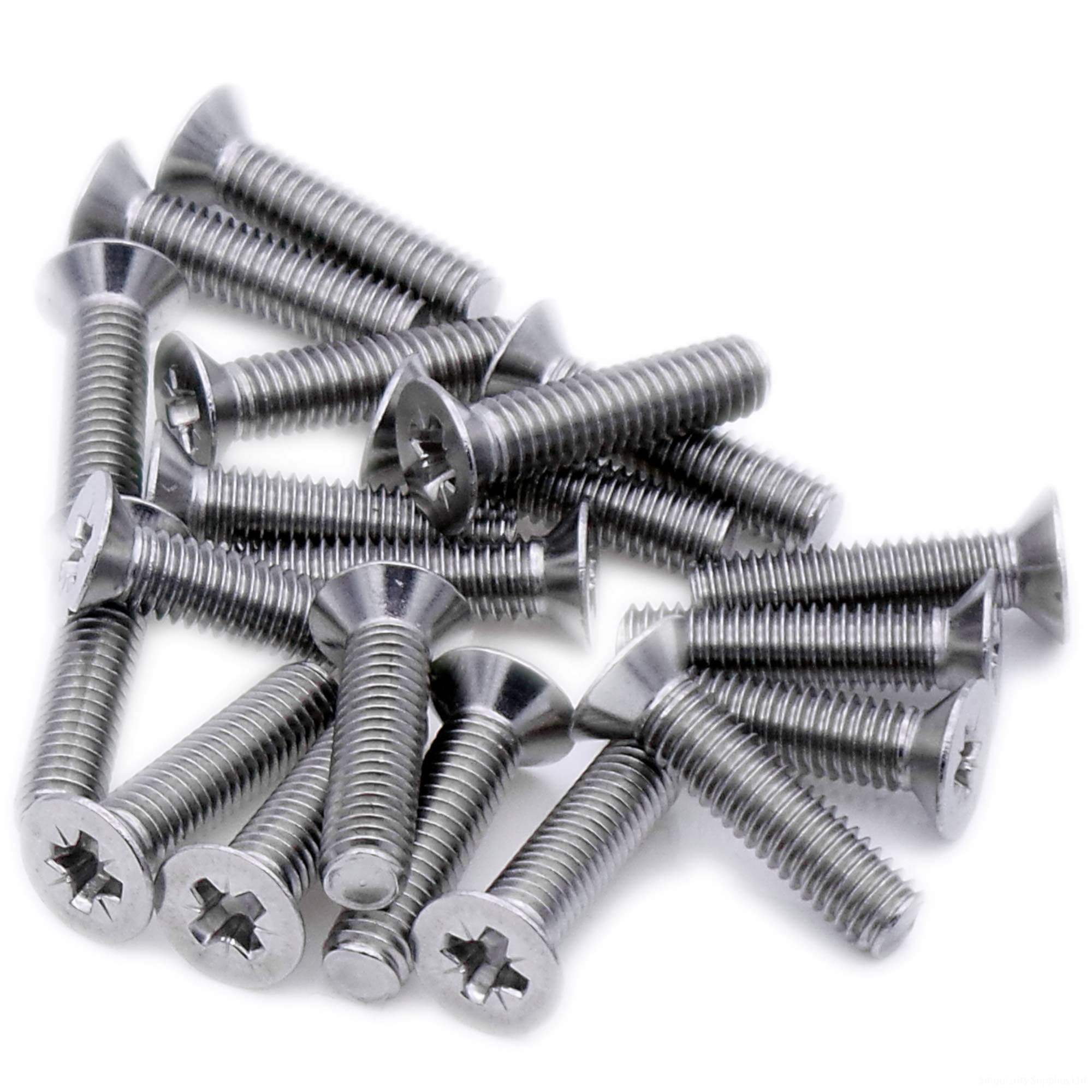 M3 (3mm x 12mm) Pozi Countersunk Machine Screw (Bolt) - Stainless Steel (A2) (Pack of 20)