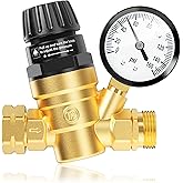 AOLINK RV Water Pressure Regulator Valve, Brass Lead-Free Adjustable Water Pressure Reducer with Gauge and Inlet Filter for RV Camper and Travel Trailer