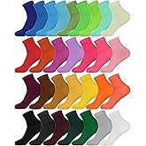 Foaincore Pairs Colorful Womens Crew Socks Size 9-11 Bulk Athletic Cotton Socks Ankle Elastic Lightweight Accessories