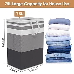 75L Large Laundry Hamper with Handles, Dirty