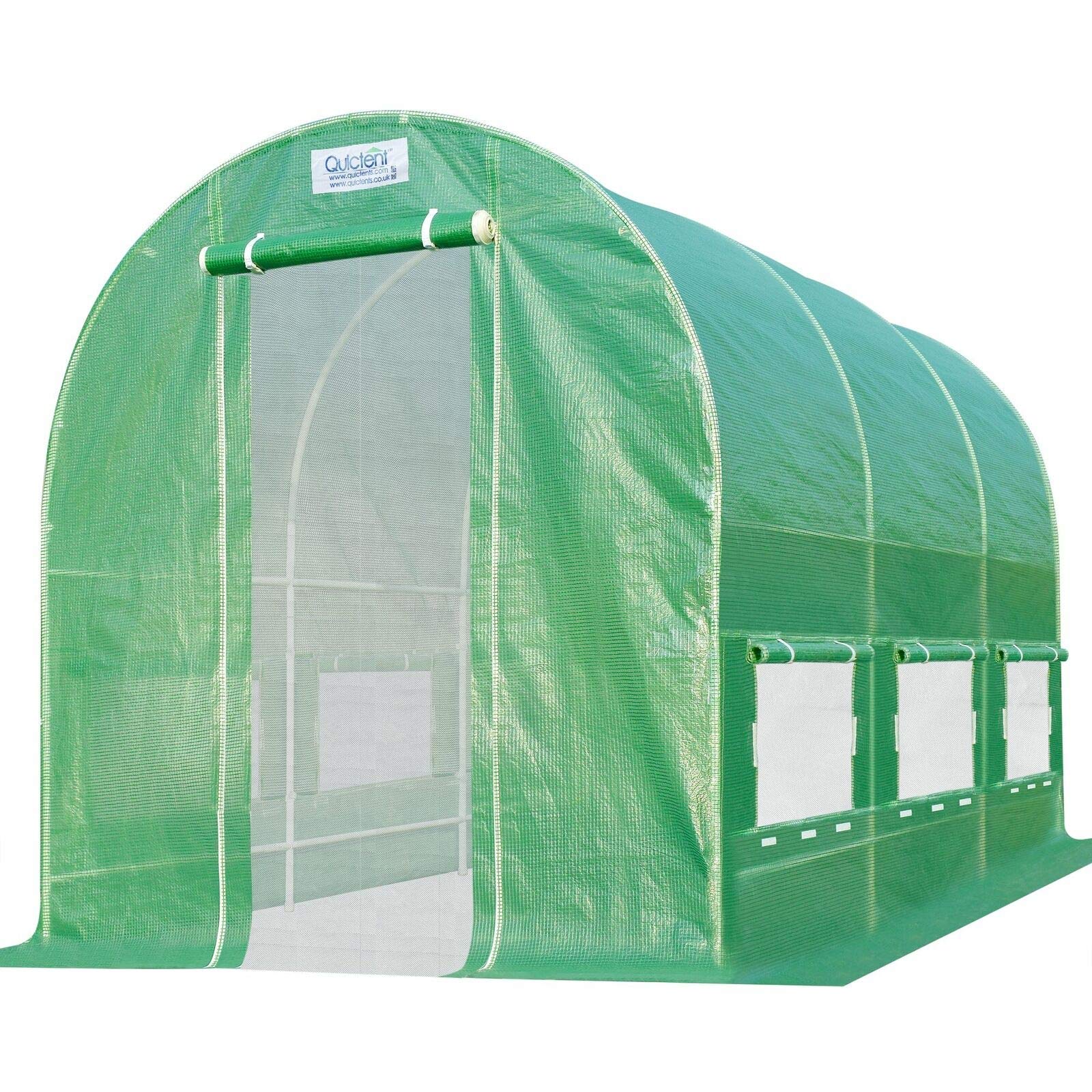 Quictent 2 Mesh Doors Portable Greenhouse Large Green Garden Hot House