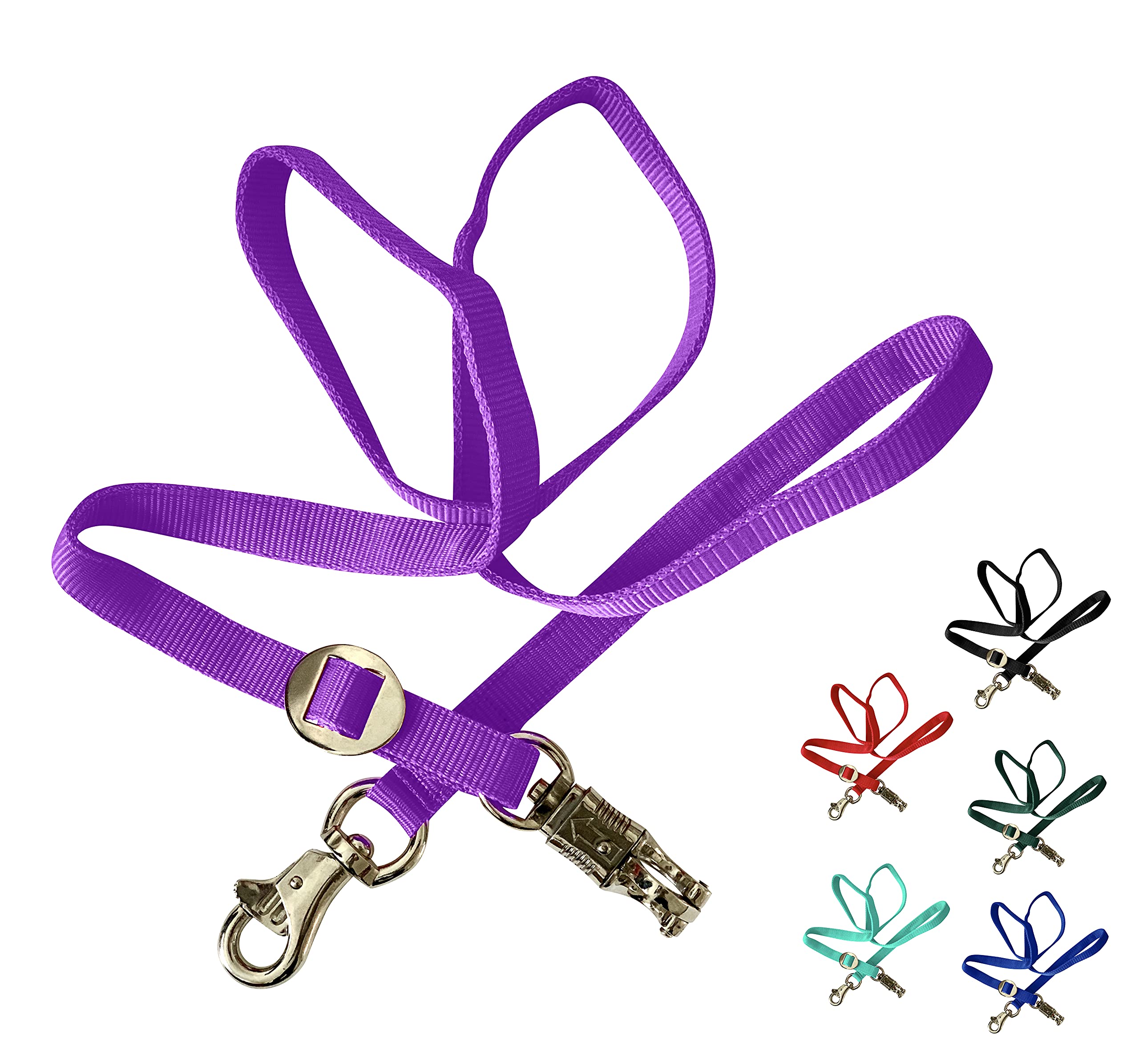 Majestic Ally Double Thick 36" to 72" Trailer Tie for Horse Haulage, Cross tie with Adjustable Buckle, Panic Snap and Bull Snap – 1" Wide by 36" to 72" Long