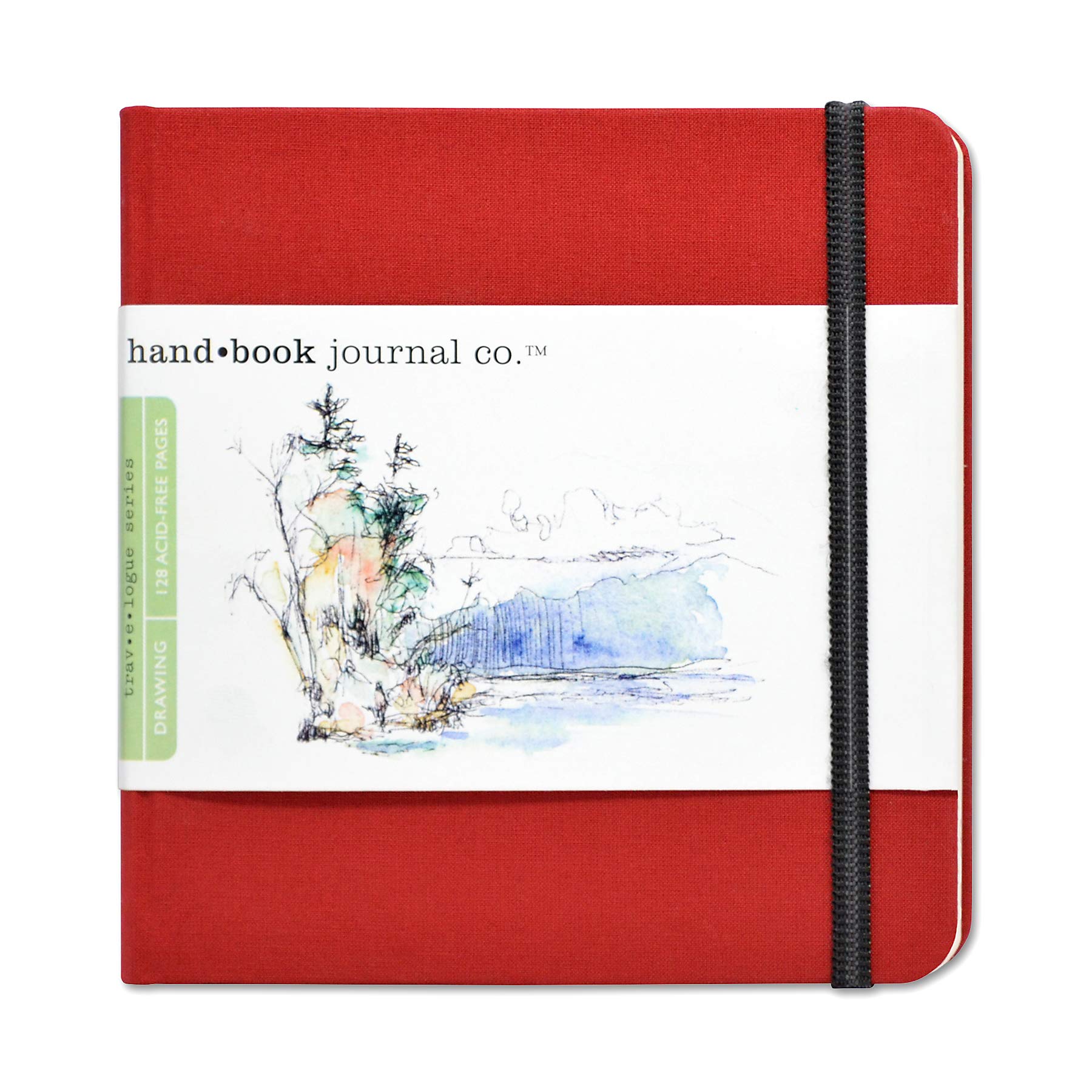 Speedball Drawing Journal Book 5.5 x 5.5" Square Vermilion Red, Art Sketch Paper For Pen, Ink, Pencil, Markers, For Adult, Kid
