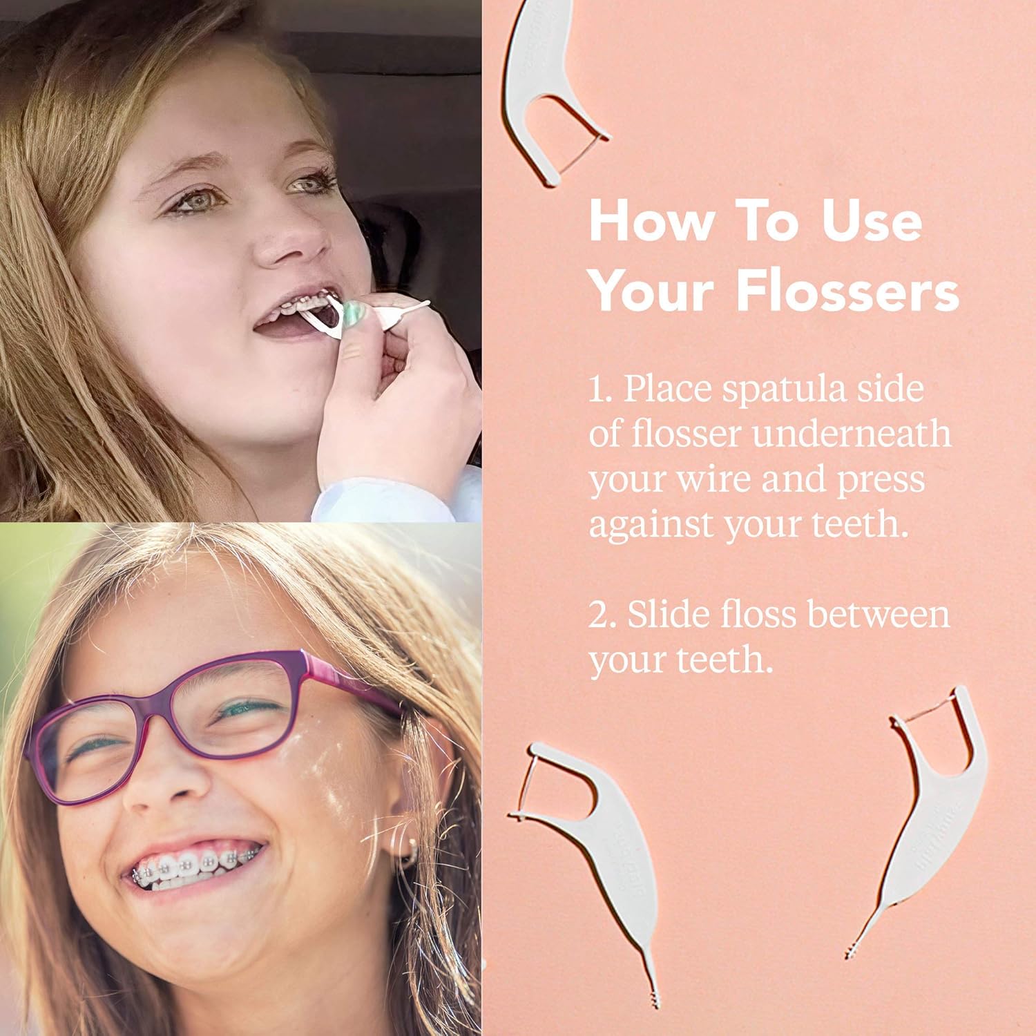 Platypus Orthodontic Flossers- Dental Floss Picks for Braces, Fits Under Arch Wire, Will Not Damage Braces, Increase Flossing Compliance, Floss Teeth in Less Than Two Minutes - 30 Count Bag (Pack of 1) : Personal Orthodontic Supplies : Beauty