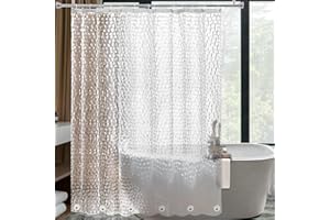 YellyHommy EVA Clear Shower Curtain Liner, Water Resistant Plastic Shower Curtain for Bathroom Shower Stall, Water Cube, 72x72 Inches
