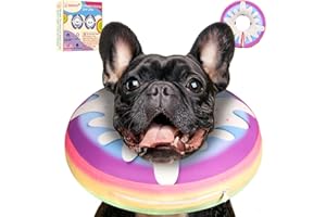 GORAPET Inflatable Dog Cone Collar Alternative After Surgery, Donut Soft Neck Cone for Beagle Dachshund Medium Dogs, etc, Protective Comfortable E Collar Recovery Cone Not Block Vision