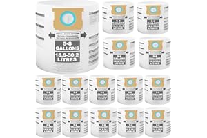 YONICE 15 Pack 5-8 Gallon Vacuum Bag Compatible for Shop Vac Bags 5-8 Gallon,Type E 90661 & H 90671,Dust Collection Bags