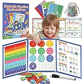 Magnetic Fraction Demonstration Book, Magnetic Fraction Tiles & Circles Educational Puzzle Set, Montessori Fraction Book for Kids, Math Manipulatives for Elementary School