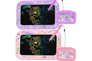 URCOOBELA 2 Pack LCD Writing Tablet for Kids,10Inch Colorful Reusable Electronic Toddler Doodle Board Drawing Tablet Pads,Educational Learning Toys Gifts for 3 4 5 6 7 8 Year Old Girls (Pink&Purple-10IN)