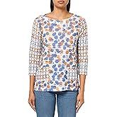 MULTIPLES Women's Three Quarters Flare Sleeves Two-Pocket Boat Neck Top