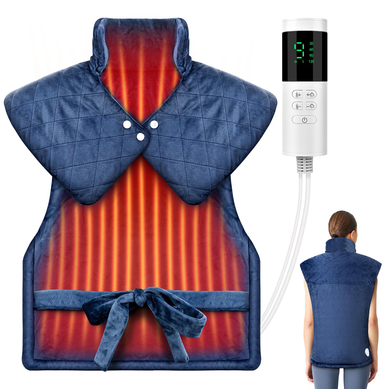 Photo 1 of Heating Pad for Neck and Shoulders and Back, Pain Relief Electric Heating Pad for Back Large 24”X37” with 9 Heat Settings 4 Timers, Birthday Gifts for Women Men Mom Dad